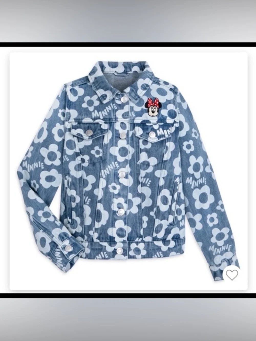 Disney Girls Minnie Mouse Denim Jacket Size M ( 7-8)